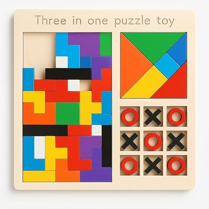 The Ultimate 3-in-1 Wooden Brain Booster Toy